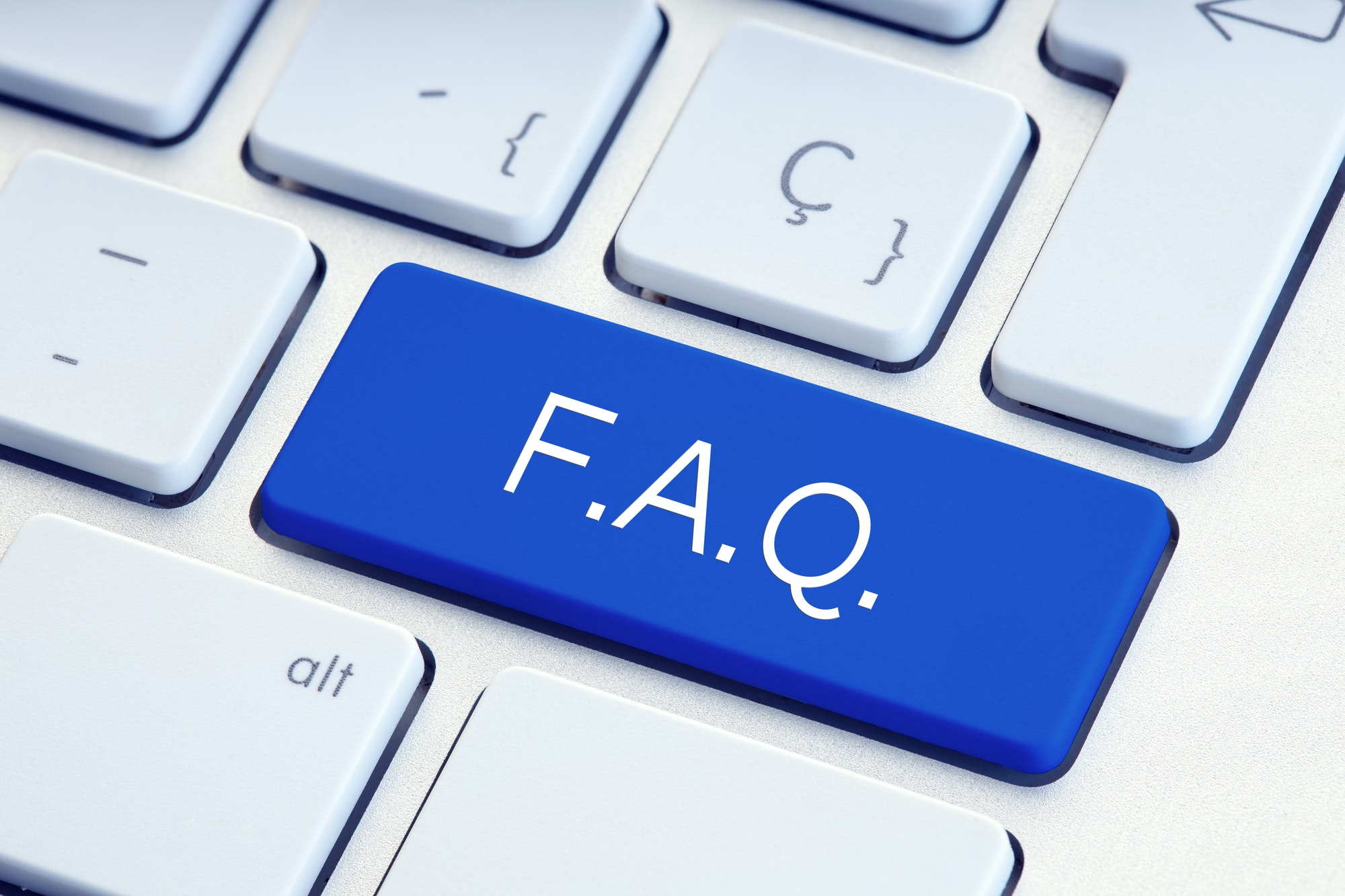 FAQ Word on blue Key